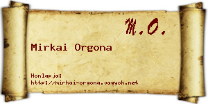Mirkai Orgona névjegykártya